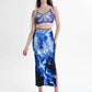 Women's Print Wrap Maxi Skirt Vest Top Set Summer Skirt Spaghetti Strap Tie Dye Sleeveless Cami Plunge Tank Top Suit