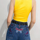  Women's Summer Slim Fit High Street Cool Pop Sleeveless Round Neck Body Print Short Y2K Casual Tank Top