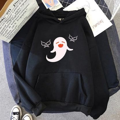 Autumn And Winter  Harajuku Style Trend Y2K Spooky Ghost Halloween Print Hooded Sports Long-Sleeved Pullover Hoodie