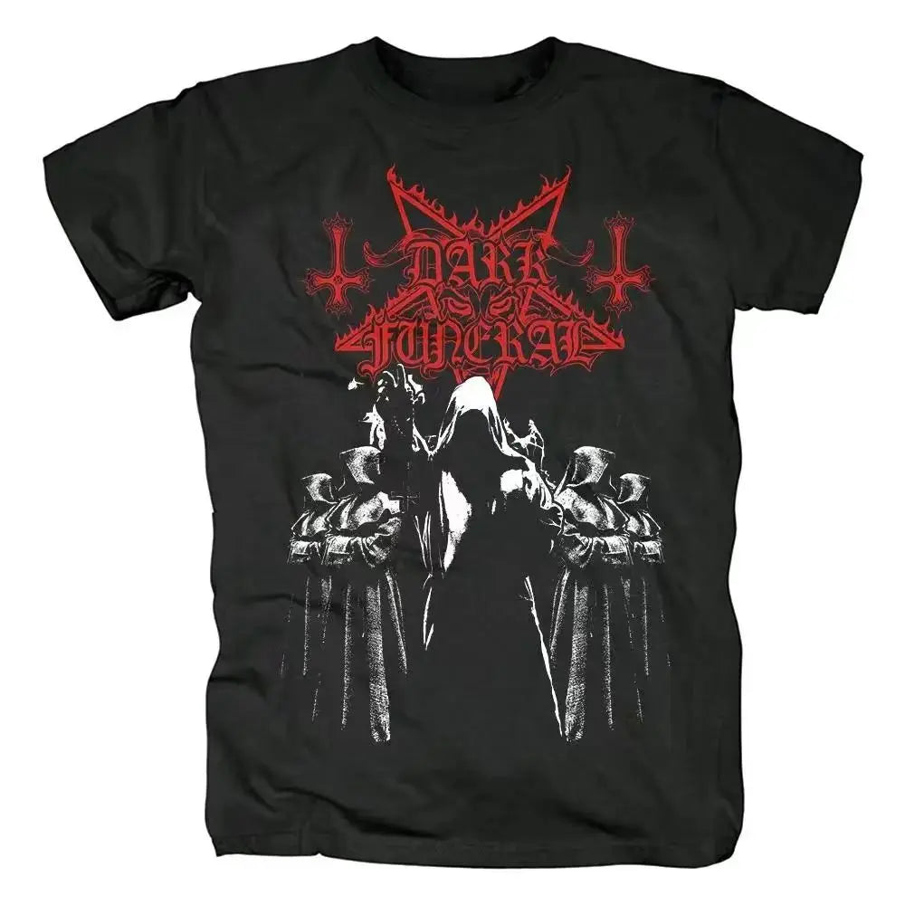 DARKFUNERAL black metal band Devil Satan trendy fashion printed short-sleeved men's and women's loose T-shirt