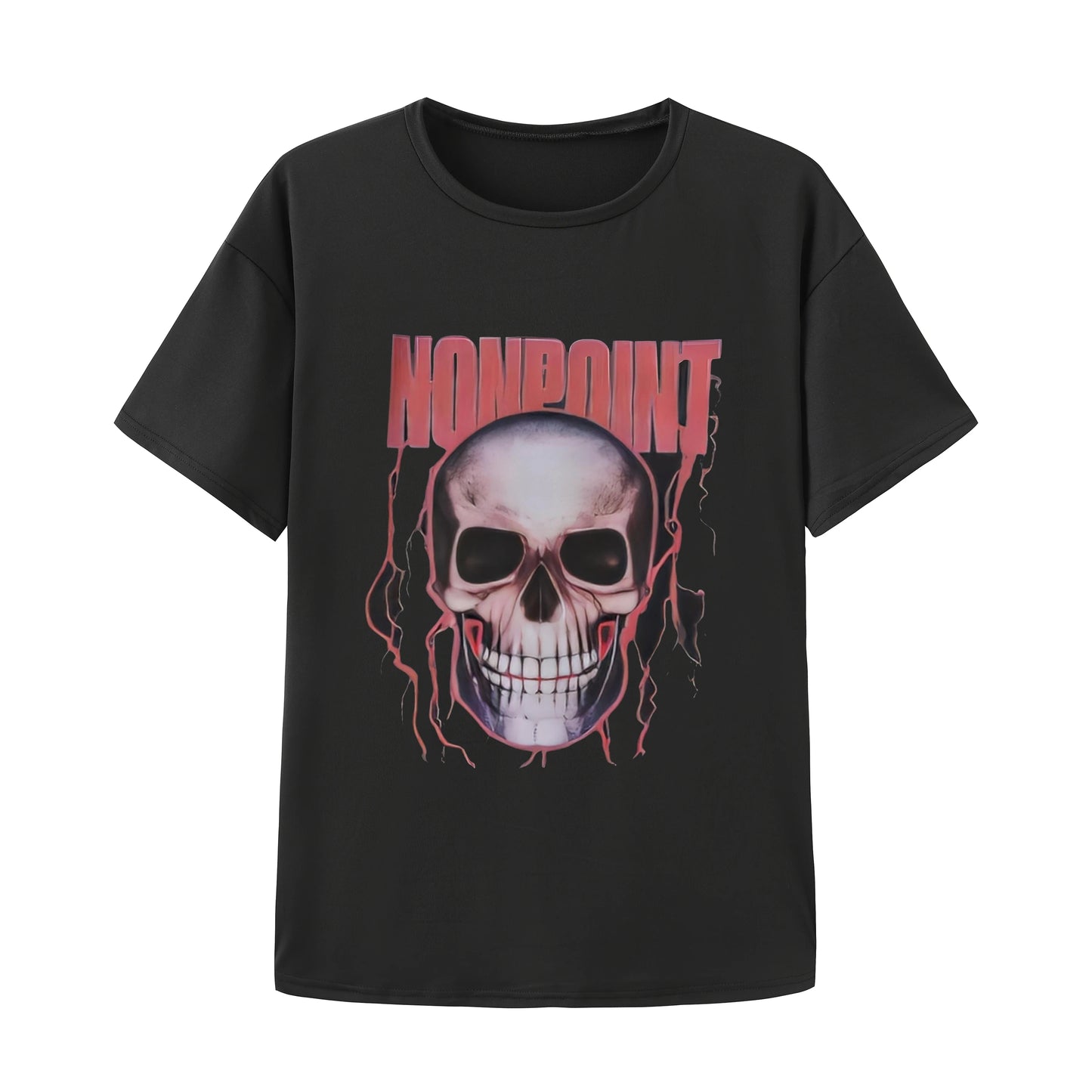 Dark high street skull printed short-sleeved T-shirt for male and female students ins hip-hop street versatile lazy style top sh