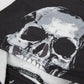 Women's Fall New 2023 Dark Punk Skull Hoodie Y2K Cool Stand Collar Biker Style Long Sleeve Cropped  Top