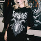 EKHLAS tattoo artist Arcs co-branded tattoo dark sheep head gothic rock short-sleeved T-shirt
