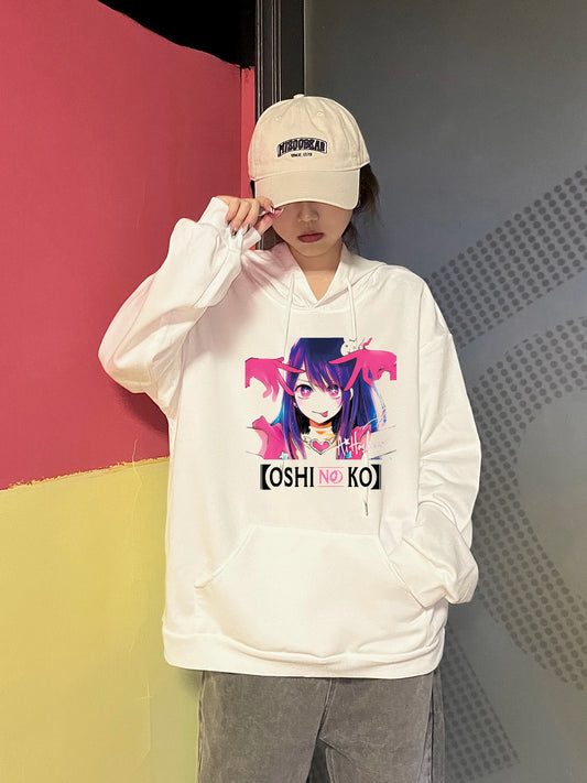 Kawaii Oshi No Ko Ai HOSHINO Hoodies Women Aesthetic Funny Graphic Hoodie Unisex Anime Manga Long Sleeve Pullovers Sweatshirt