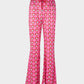 Pink Heart Knit High Waist Bell Pants