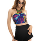  Sexy Crop Tops for Womens Sleeveless Tie Dye Summer Halter Neck Backless Going Out Cami Tank Top