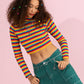 Color Striped Bottoming Shirt