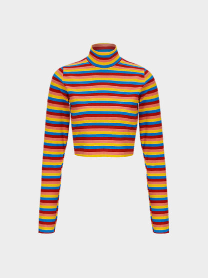 Color Striped Bottoming Shirt